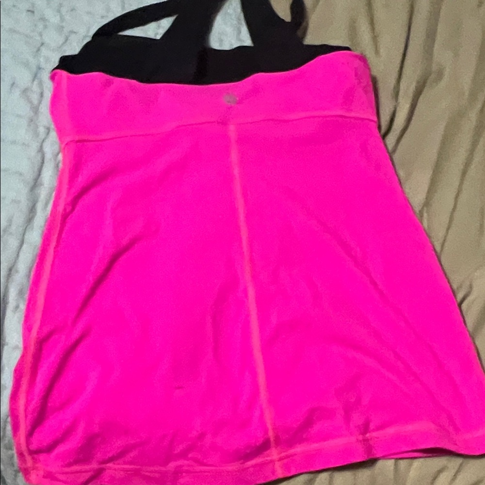 Pink and Black Lululemon Tank Top